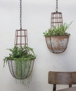 Nkuku Planters & Vases Abari Caged Hanging Planter
