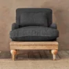 Nkuku Abe Linen Armchair - Charcoal 2 Nkuku Abe Linen Armchair - Charcoal