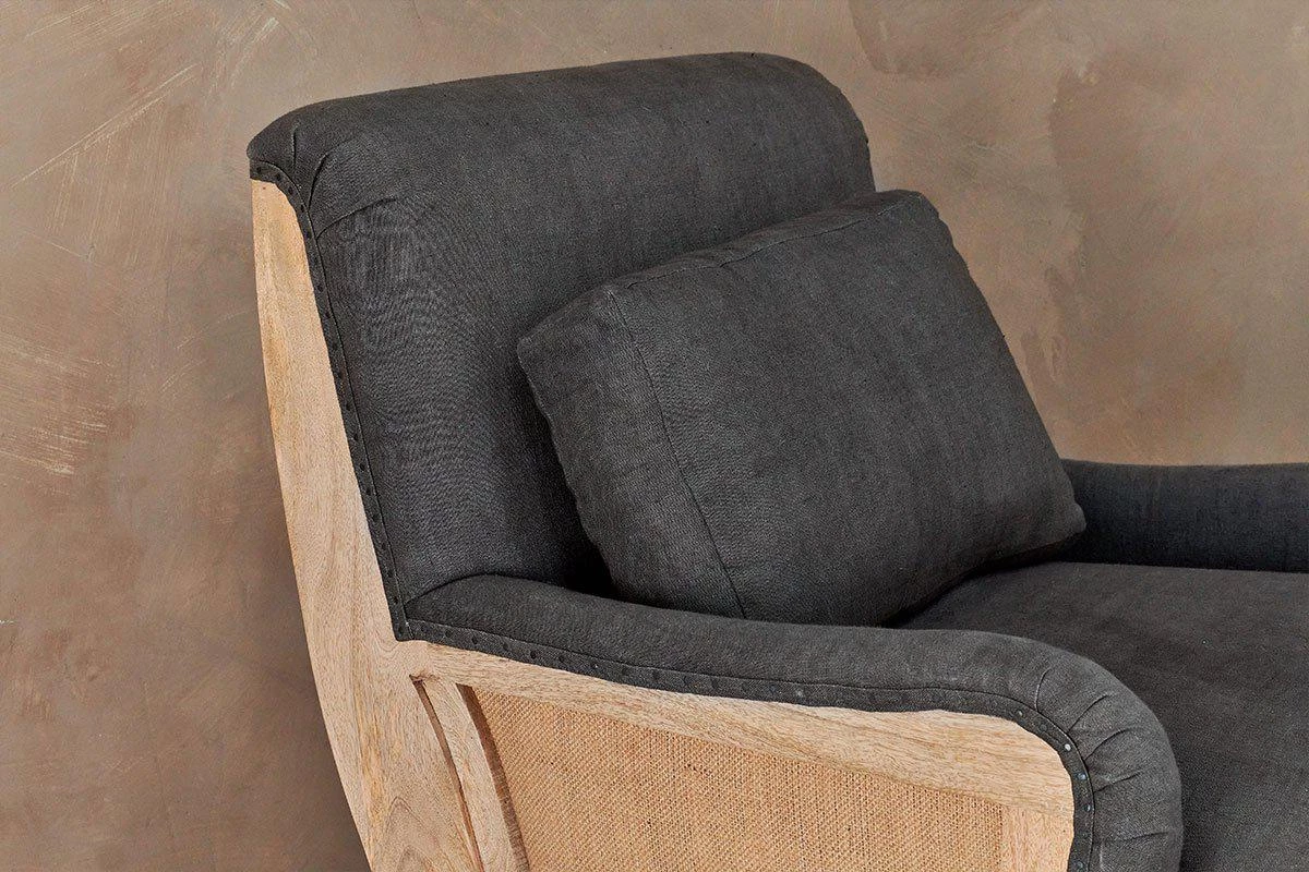 Nkuku Abe Linen Armchair - Charcoal 8 Nkuku Abe Linen Armchair - Charcoal