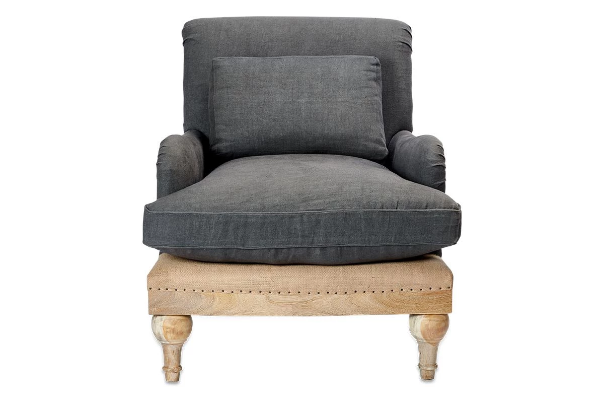Nkuku Abe Linen Armchair - Charcoal 12 Nkuku Abe Linen Armchair - Charcoal