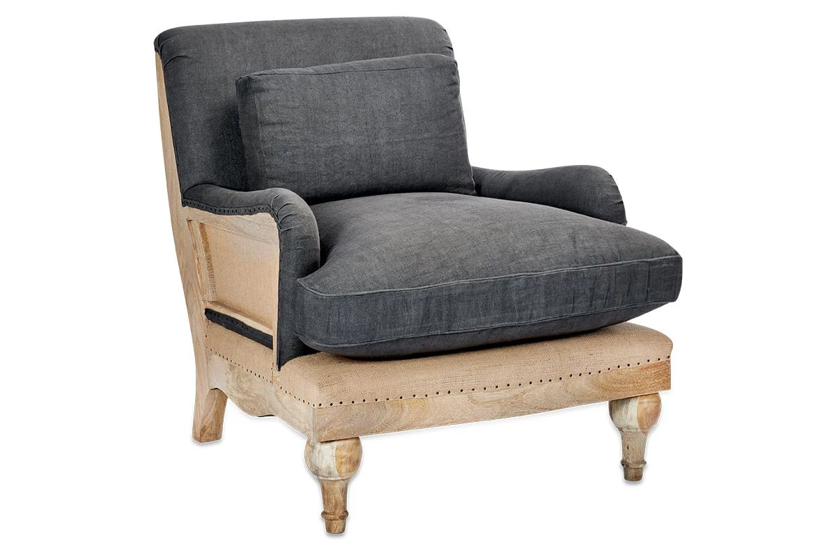 Nkuku Abe Linen Armchair - Charcoal 10 Nkuku Abe Linen Armchair - Charcoal