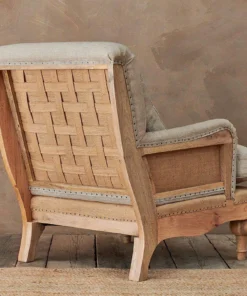 Nkuku Abe Linen Armchair - Stone Living Room