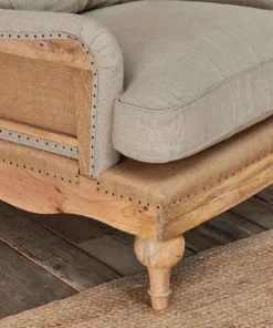 Nkuku Abe Linen Armchair - Stone Living Room