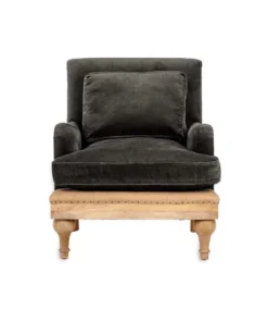 Nkuku Abe Velvet Armchair - Moss Living Room