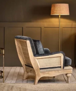 Nkuku Abe Velvet Armchair - Moss Living Room