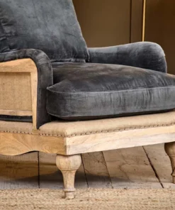 Nkuku Abe Velvet Armchair - Moss Living Room