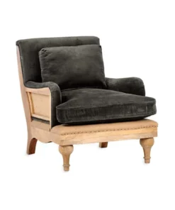 Nkuku Abe Velvet Armchair - Moss Living Room