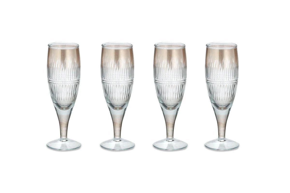 Nkuku Abeeko Champagne Glass - Aged Gold (Set Of 4) 5 Nkuku Abeeko Champagne Glass - Aged Gold (Set Of 4)