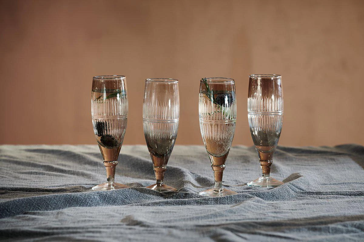 Nkuku Abeeko Champagne Glass - Aged Gold (Set Of 4) 3 Nkuku Abeeko Champagne Glass - Aged Gold (Set Of 4)