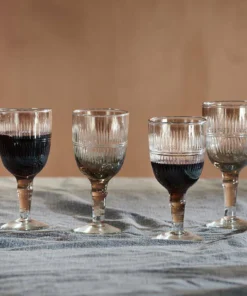 Nkuku Abeeko Wine Glass - Aged Gold (Set Of 4)
