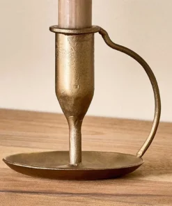 Nkuku Ada Iron Candlestick - Antique Brass