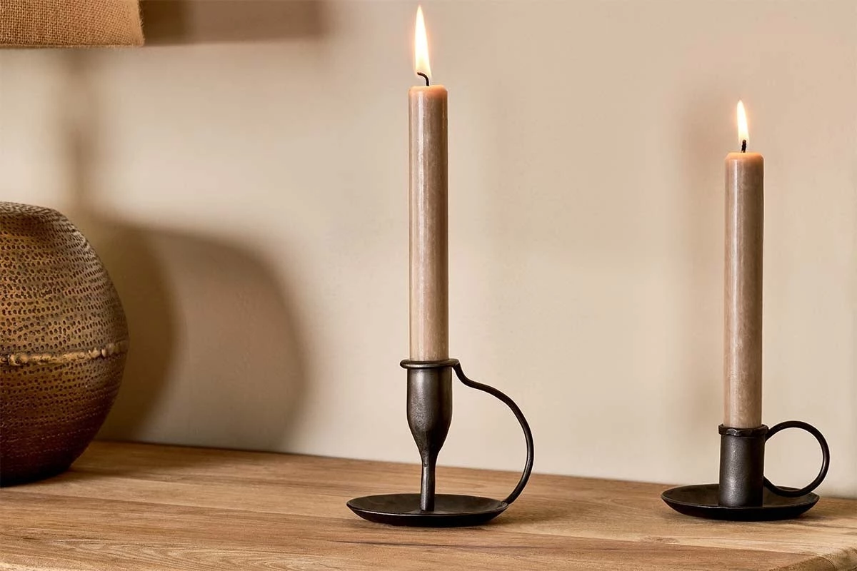 Nkuku New Arrivals Ada Iron Candlestick - Antique Black 3 Nkuku New Arrivals Ada Iron Candlestick - Antique Black