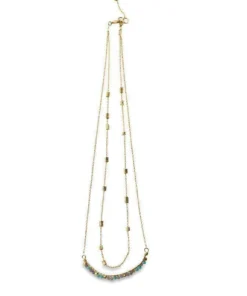 Nkuku Aja Lolite, Labradorite And Calcydon Necklace