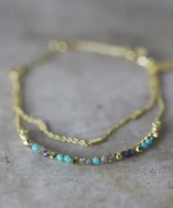 Nkuku Eco-Friendly Gifts Aja Lolite, Labradorite And Calcydone Bracelet