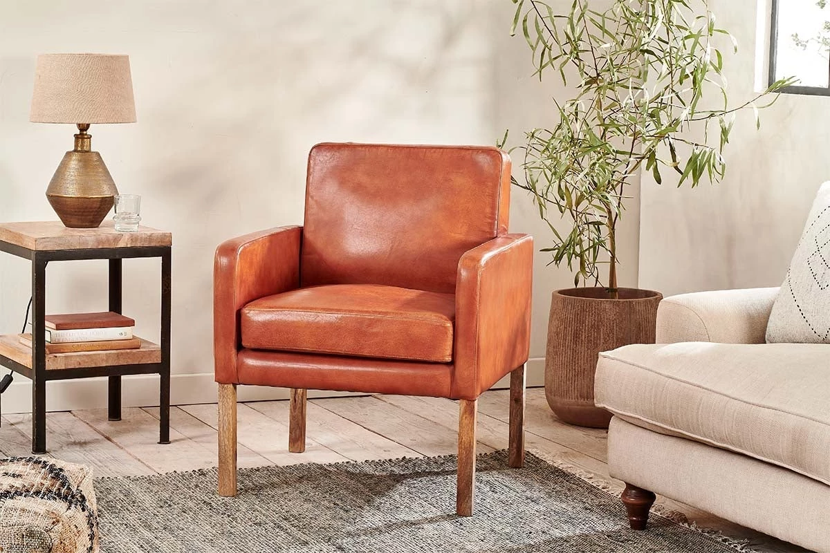 Nkuku Amari Leather Occasional Chair 3 Nkuku Amari Leather Occasional Chair