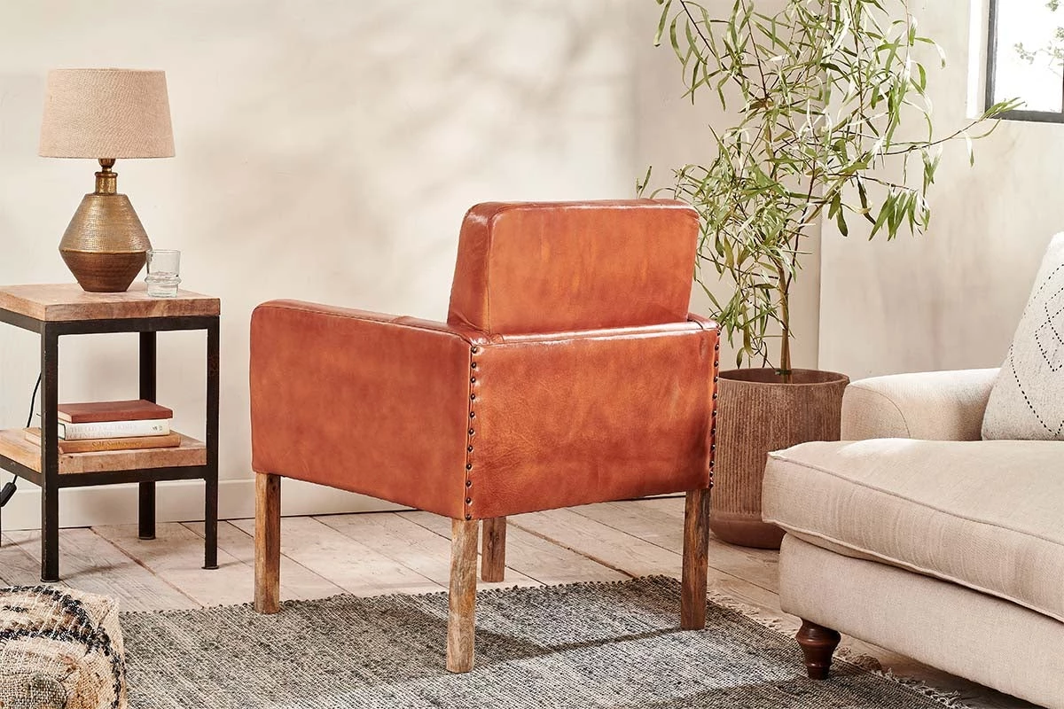 Nkuku Amari Leather Occasional Chair 5 Nkuku Amari Leather Occasional Chair