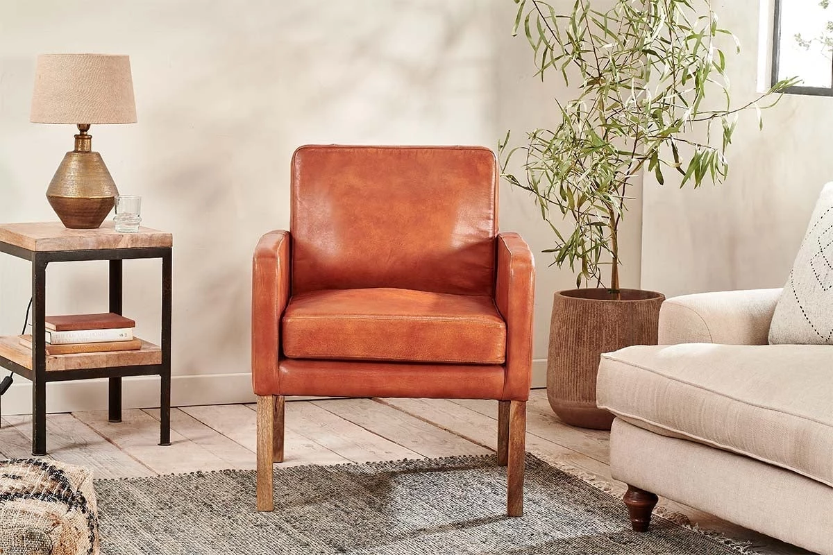 Nkuku Amari Leather Occasional Chair 4 Nkuku Amari Leather Occasional Chair