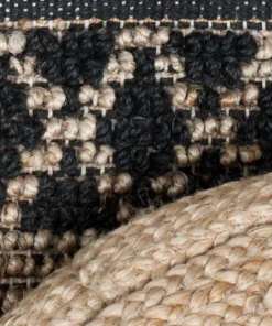 Nkuku Ambara Jute Rug - Large - Black & Natural