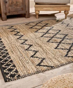 Nkuku Ambara Jute Rug - Large - Black & Natural