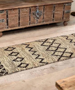 Nkuku Ambara Jute Runner - Black & Natural