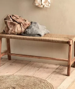 Nkuku New Arrivals Amhara Acacia & Jute Woven Bench
