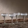 Nkuku Tableware Anara Etched Cocktail Glass - Clear (Set Of 4)