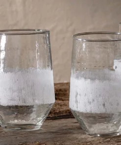 Nkuku Anara Etched Tumbler - Clear - Small (Set Of 4) Tableware