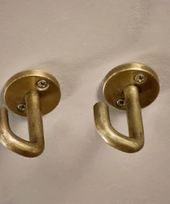 Nkuku Aniko Iron Ceiling Hook - Brass (Set Of 2) Decorative Hooks