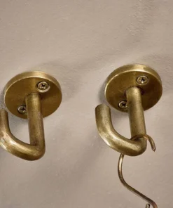 Nkuku Aniko Iron Ceiling Hook - Brass (Set Of 2) Decorative Hooks