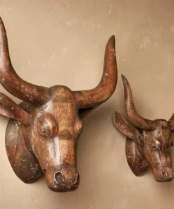 Nkuku Arba Wooden Cow Head - Large Home Accessories