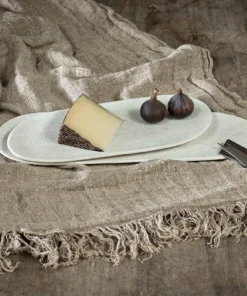 Nkuku Serveware Arjun Marble Platter - White