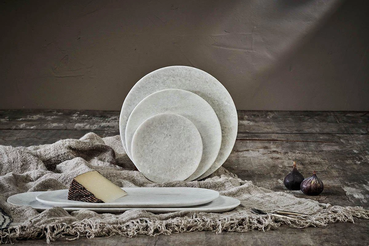 Nkuku Serveware Arjun Marble Platter - White 4 Nkuku Serveware Arjun Marble Platter - White