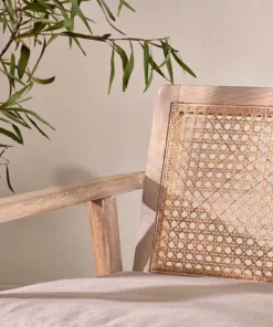 Nkuku New Arrivals Atri Mango Wood & Cane Occasional Chair