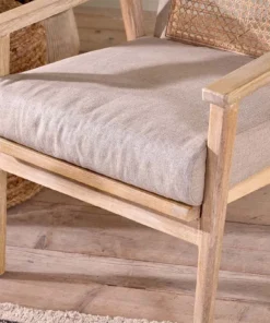 Nkuku New Arrivals Atri Mango Wood & Cane Occasional Chair