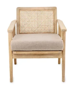 Nkuku New Arrivals Atri Mango Wood & Cane Occasional Chair