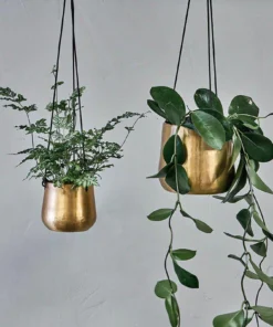 Nkuku Home Accessories Atsu Brass Hanging Planter