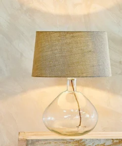 Nkuku Living Room Baba Clear Glass Lamp - Large Wide