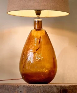 Nkuku Baba Glass Lamp - Burnt Amber - Large Tall 9 Nkuku Baba Glass Lamp - Burnt Amber - Large Tall