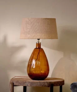 Nkuku Baba Glass Lamp - Burnt Amber - Large Tall