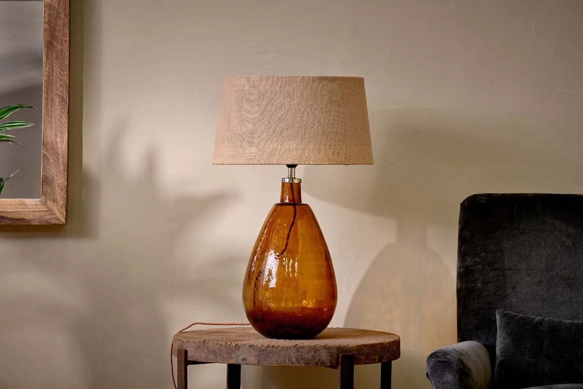 Nkuku Baba Glass Lamp - Burnt Amber - Large Tall 4 Nkuku Baba Glass Lamp - Burnt Amber - Large Tall