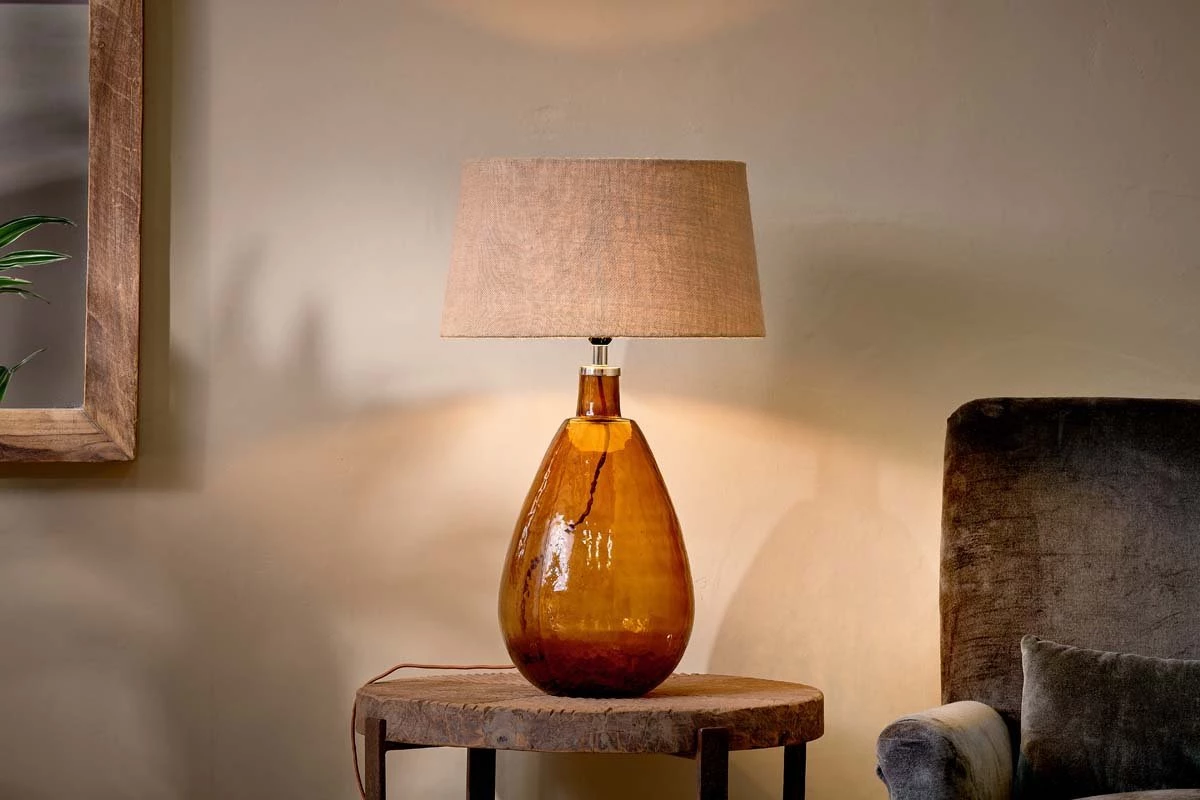 Nkuku Baba Glass Lamp - Burnt Amber - Large Tall 3 Nkuku Baba Glass Lamp - Burnt Amber - Large Tall