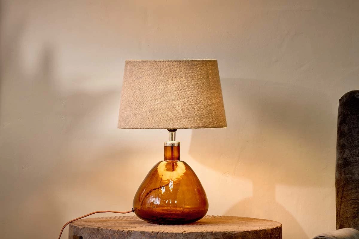 Nkuku Baba Glass Lamp - Burnt Amber - Small Wide 4 Nkuku Baba Glass Lamp - Burnt Amber - Small Wide