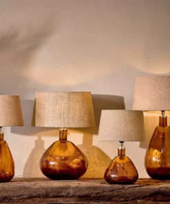 Nkuku Baba Glass Lamp - Burnt Amber - Small Wide 8 Nkuku Baba Glass Lamp - Burnt Amber - Small Wide