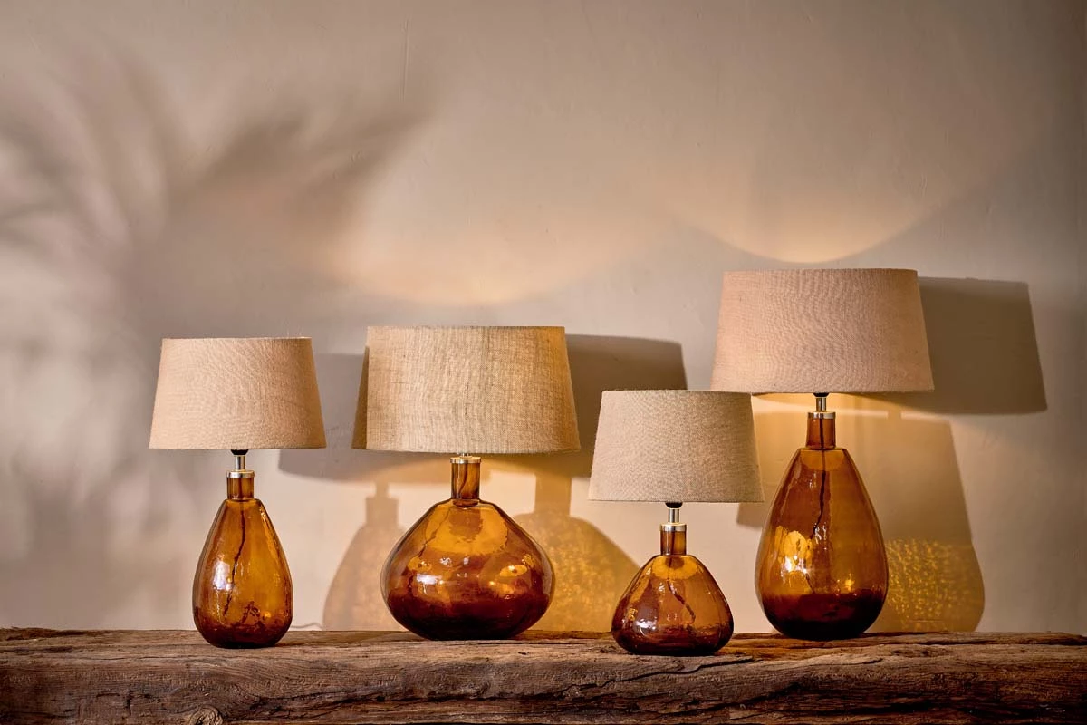 Nkuku Baba Glass Lamp - Burnt Amber - Small Wide 5 Nkuku Baba Glass Lamp - Burnt Amber - Small Wide