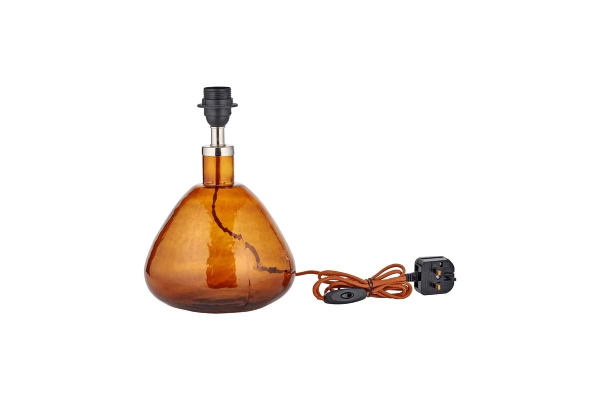 Nkuku Baba Glass Lamp - Burnt Amber - Small Wide 6 Nkuku Baba Glass Lamp - Burnt Amber - Small Wide