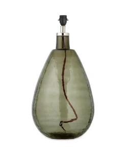 Nkuku Living Room Baba Green Smoke Glass Lamp - Large Tall
