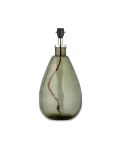 Nkuku Baba Green Smoke Glass Lamp - Small Tall Living Room
