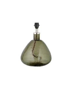 Nkuku Baba Green Smoke Glass Lamp - Small Wide