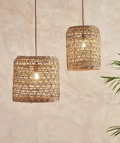 Nkuku Hallway & Bootroom Beru Rattan Lampshade - Small Cylinder