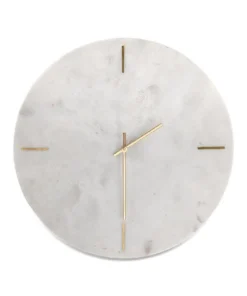 Nkuku Besa Marble Clock - White